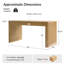 Bureau cannelé en bois massif l 60 po Satine Aranza avec gestion des câbles et prises de courant-2067079405
