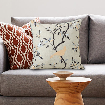Maude Embroidered Cotton Throw Pillow