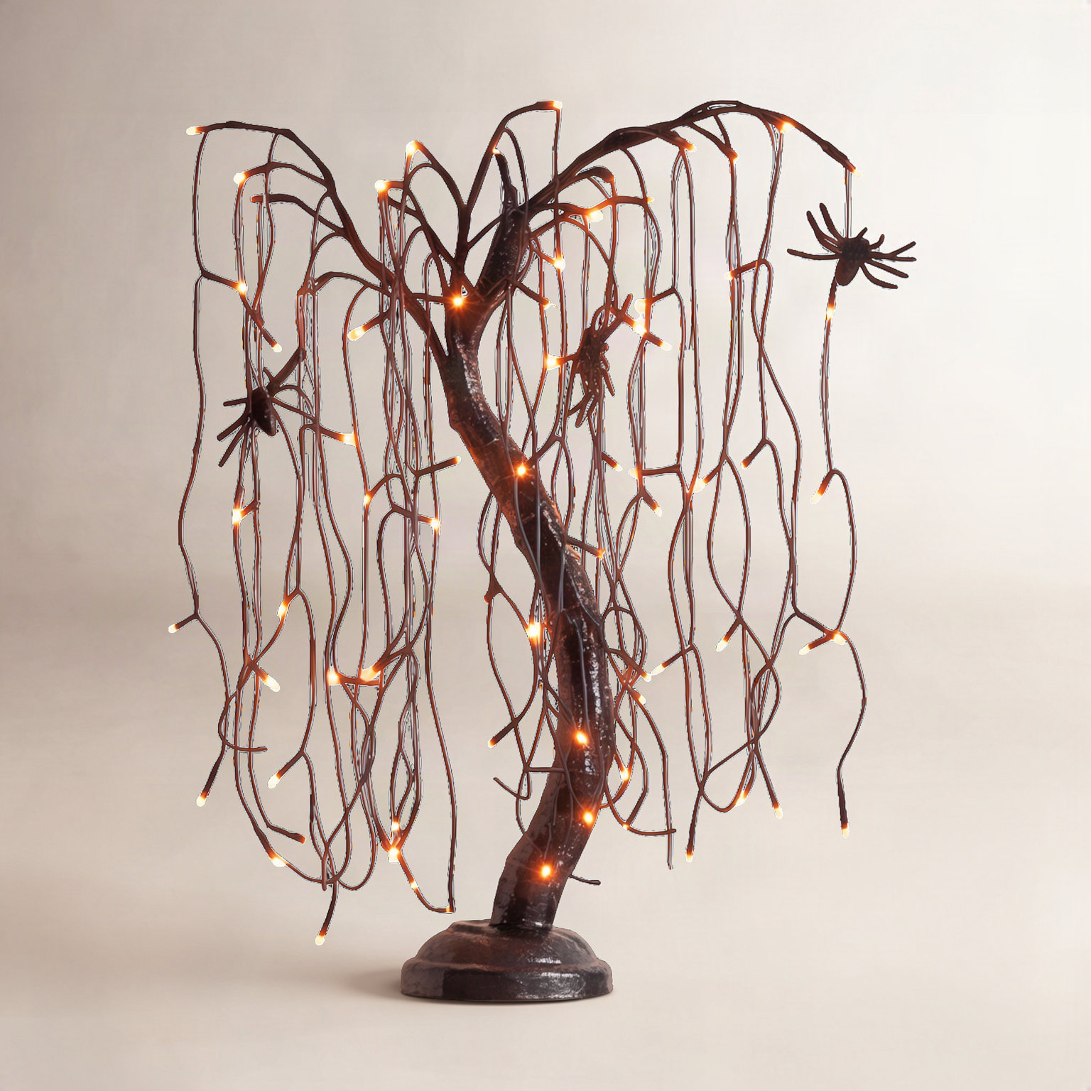 24" Halloween LED Bonsai Tree, Orange