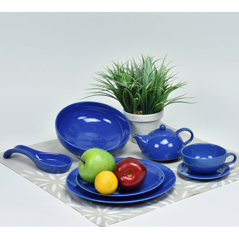 Assiette plate Nautilus 10,25 po, Simplement bleu