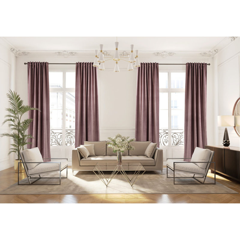Rideau simple extra long et extra large en velours mat luxueux, 78 framboise glacé, L 52 po x L 108 po