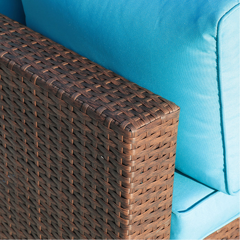 Chaise de patio avec coussins Querida, Bleu