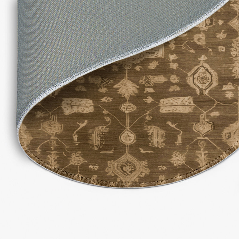 Tapis intérieur et extérieur brun Overdyed, Rond 5 pi