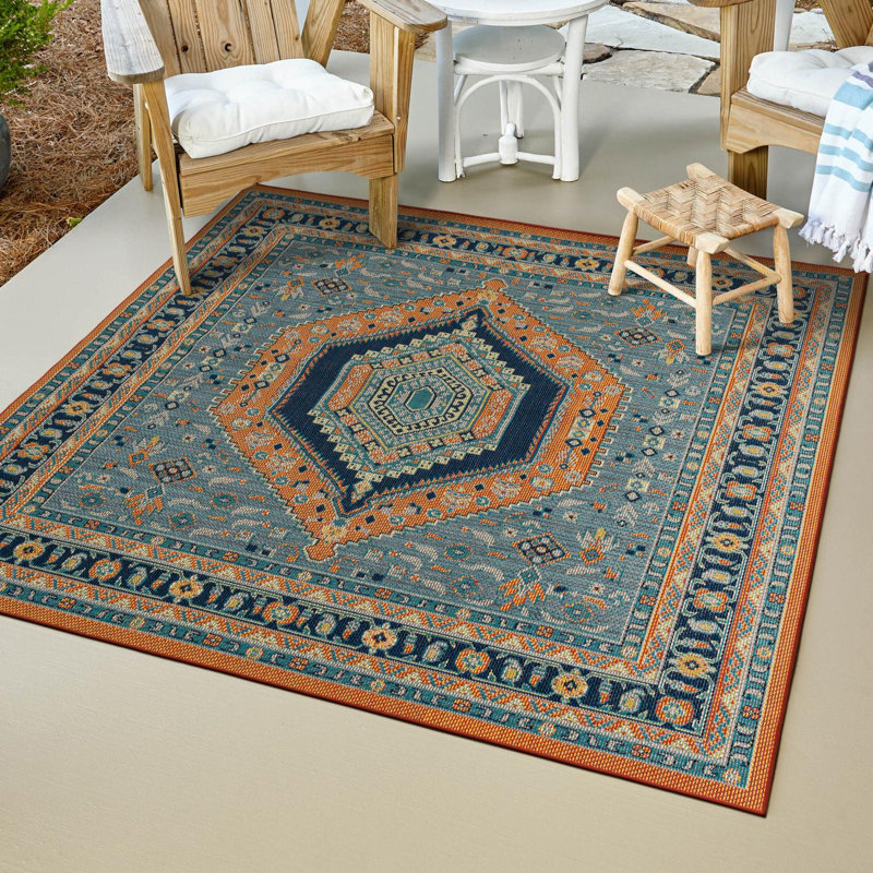 Tapis intérieur / extérieur Felipe Marlenia, Carré 10 pi