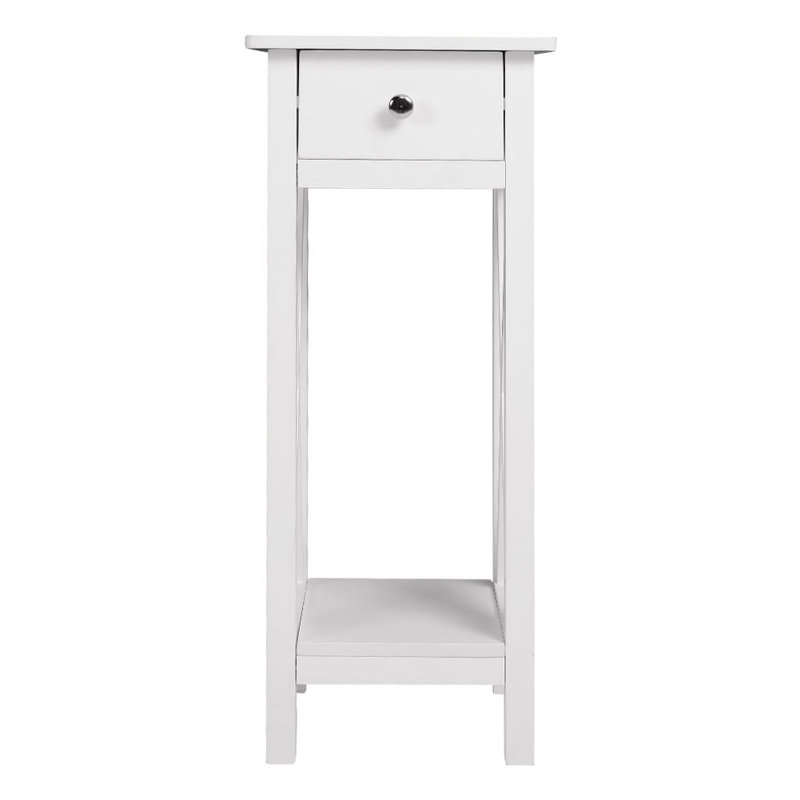 Drusilla 27cm W Manufactured Wood Bedside Table, White