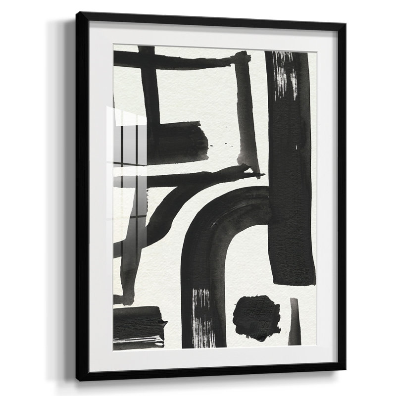 «Inkwell Intersect I», reproduction encadrée de qualité supérieure - prête à être accrochée, Blanc, Papier avec cadre noir