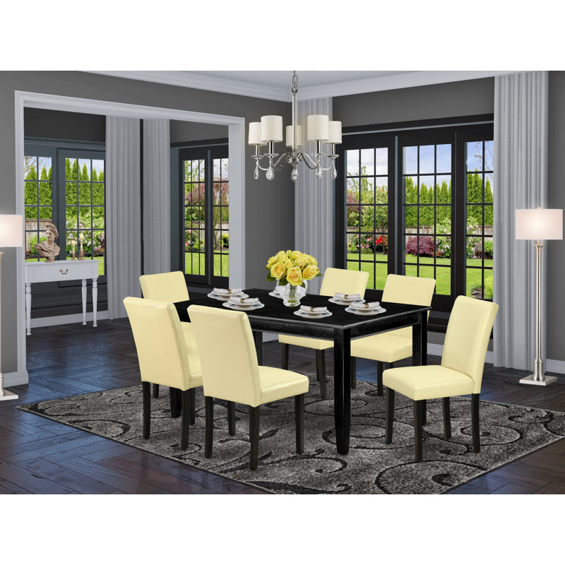 Alcott Hill® Geri 6 - Person Solid Wood Solid Wood Top Four Leg Dining Set