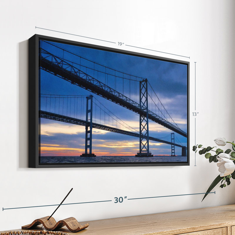 Impression sur toile Chesapeake Bay Bridge At Dawn, H 13 po x l 19 po