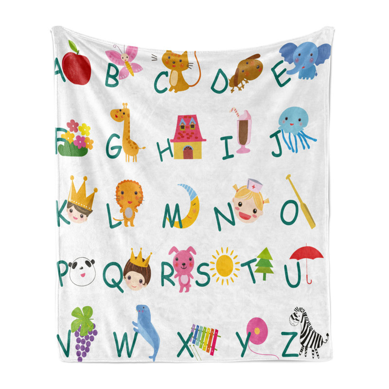 Ambesonne Science Fleece Throw Blanket Animals  Multicolor, 50" W x 70" L