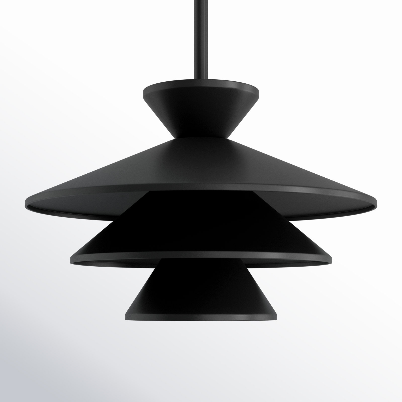Vinnie 1 - Light Unique Cone Pendant, Matte Black