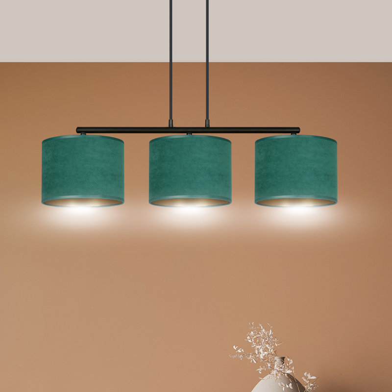 Eamie 3 - Light Steel Kitchen Island Pendant, Green