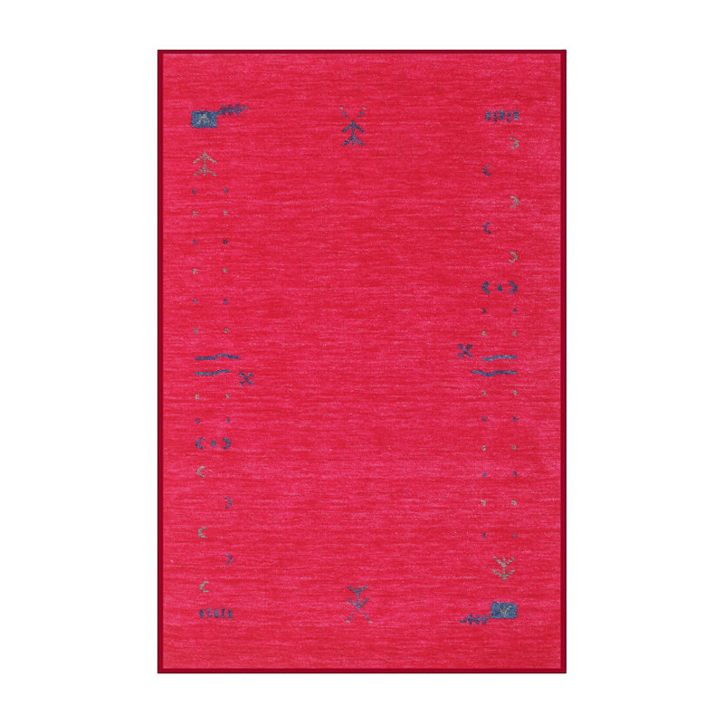 Tapis de zone rose contemporaine, Rectangle 7 pi x 10 pi