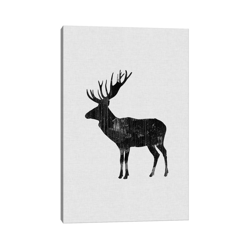 Reindeer B&W by Orara Studio - Wrapped Canvas Print, 66.04 cm H x 45.72 cm W