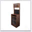 Buffet de cuisine avec 2 portes coulissantes rayées, comptoir autoportant pour un rangement polyvalent et une esthétique moderne