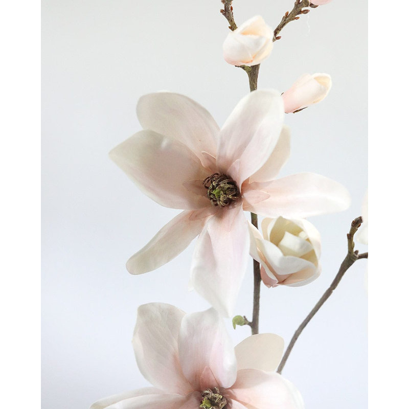 Branche de magnolia rose poudré 35 po