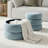 Modern Round Velvet Storage Ottomans (Set Of 2）-1144471467
