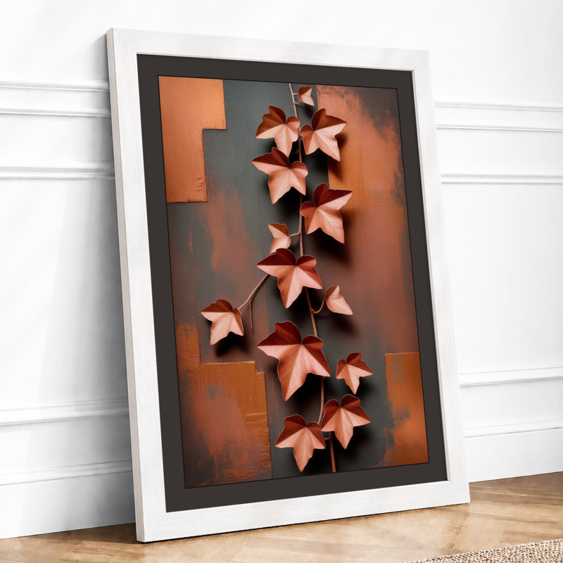 Copper Star Cascade Geometric - Framed Print, A1 - 84.1 x 59.4 cm, White
