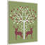 «Christmas Des Deer and Heart Tree Pink On Green» par Fab Funky, impression sur toile encadrée