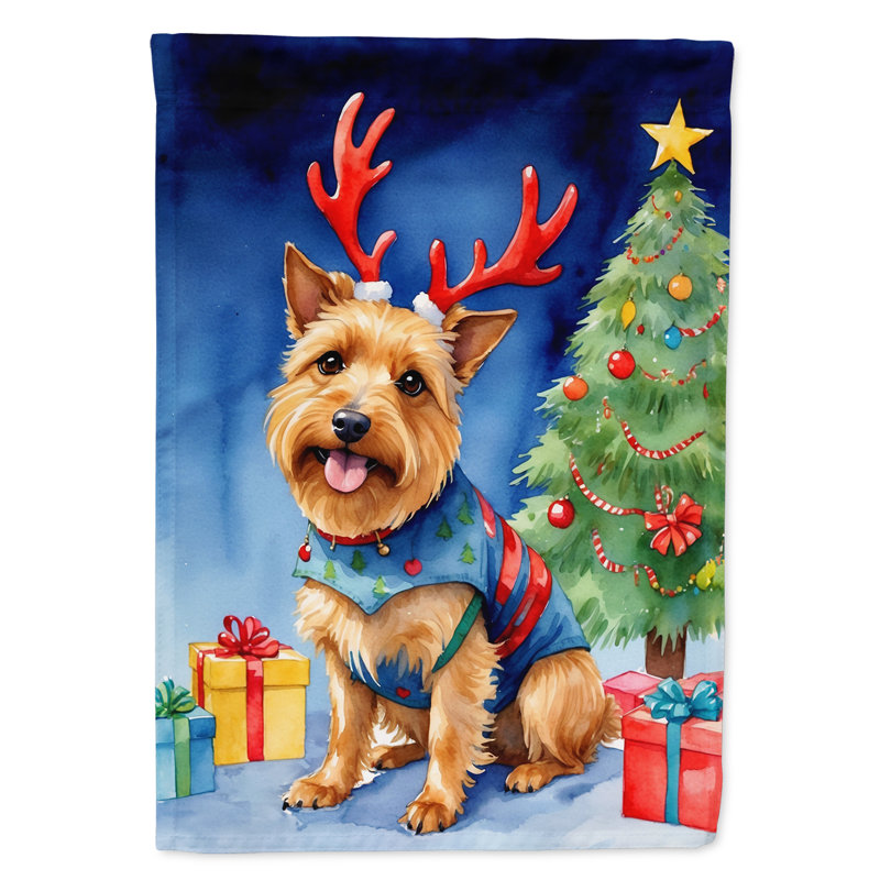 Drapeau de Noël renne de jardin, Terrier australien
