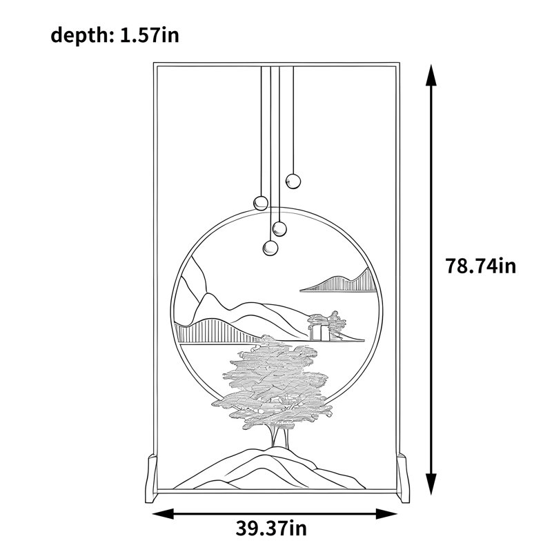 Paravent de luxe en aluminium, H 78,74 po x l 39,37 po x P 1,57 po