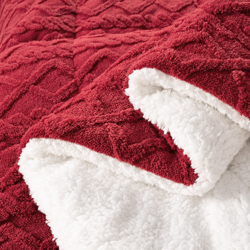 Ensemble d'édredon en jacquard Flock, King, Red
