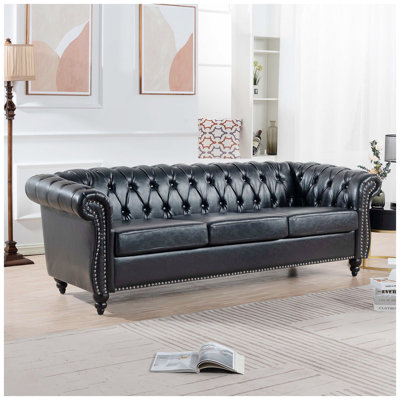 84.65'' Faux Leather Sofa