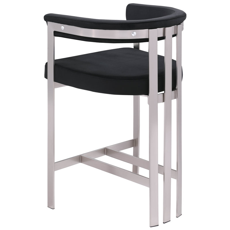 Tabouret de comptoir court 26 po Marcello, Velours noir