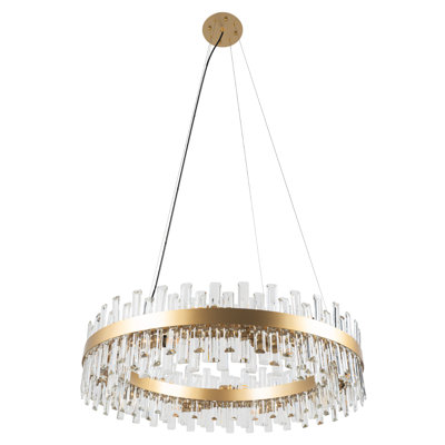 Modern 16-Light Gold Luxury Crystal Raindrop Chandelier for Living Room Dining Room with No Bulbs Included