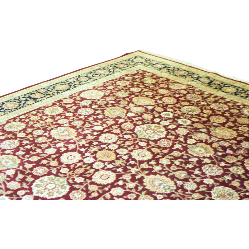 Handmade Silk and Wool Area Rug