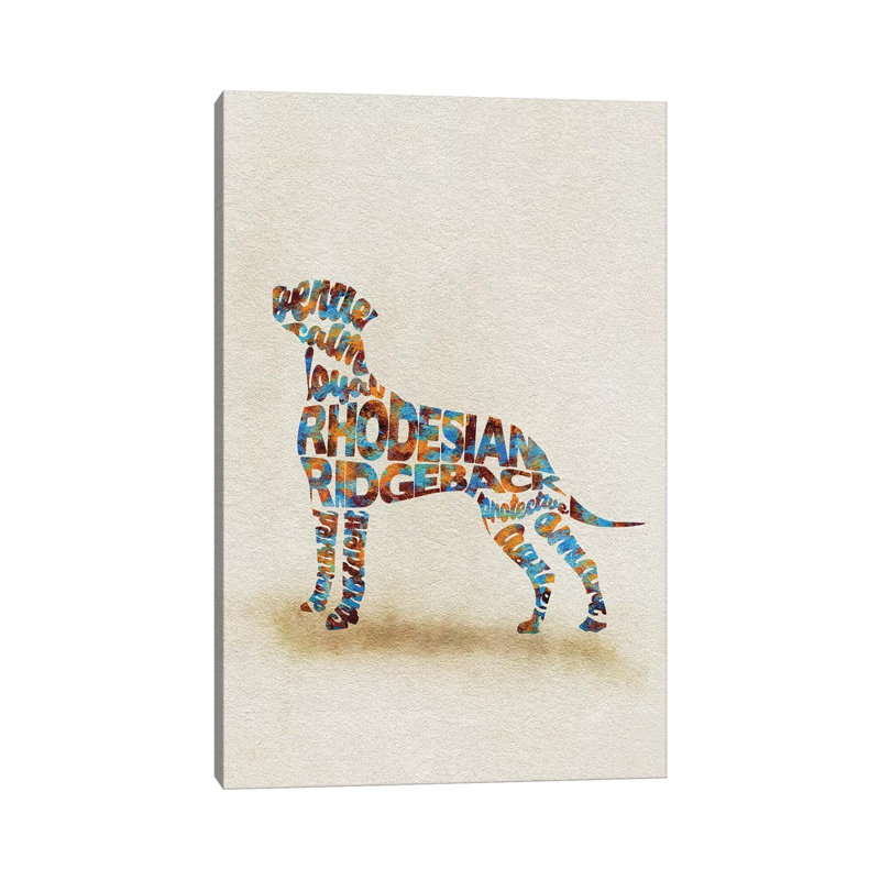Rhodesian Ridgeback 1 Piece Wrapped Canvas Wall Art, 20.32 cm H x 30.48 cm W