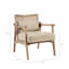 Chaise d'appoint Mid Century Cane, bois massif, assise rembourrée de mousse