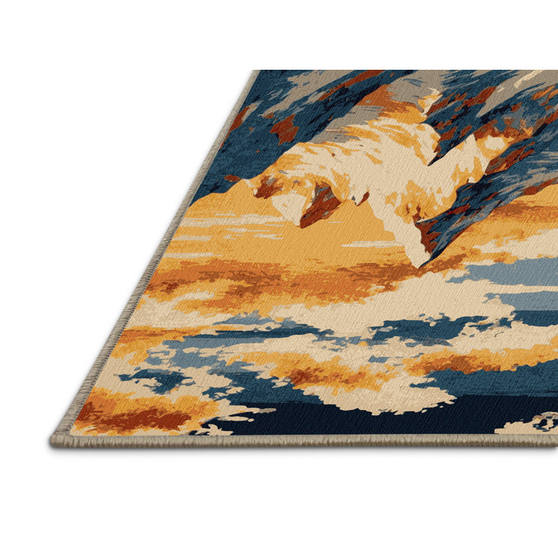 Machine Washable Nature Brown Area Rug, Round 8'