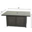 Table de foyer rectangulaire en aluminium 50 x 32 po avec verre et couvercle, 55 000 propane, conception confortable, idéale pour la table de jardin au propane, 50 x 32 po, rouille