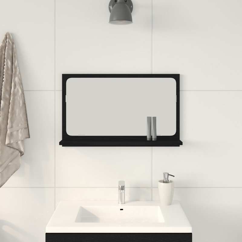 Rectangle Mirror, 37 cm H x 60 cm W, Black Oak