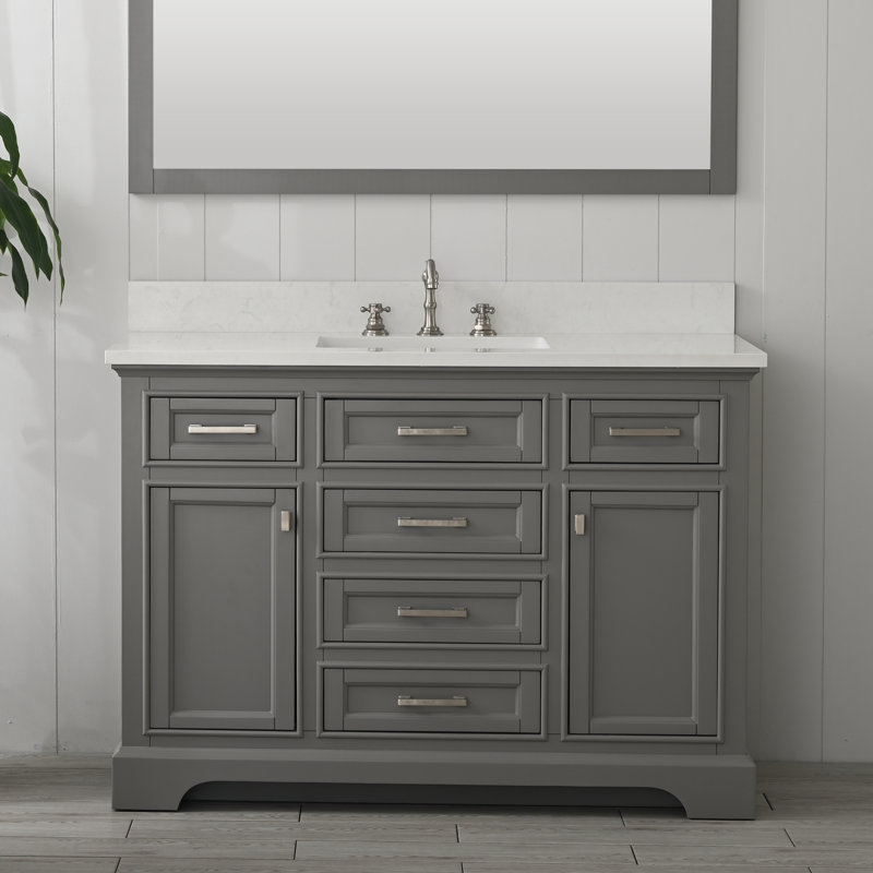 Ensemble de meuble-lavabo simple 48 po Zoila, Gris