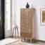 Armoire à chaussures moderne avec pieds et poignées en bois massif, finition Sonomo, 19,7 x 53,1 x 15,0 pouces | Panneau de particules 100% enduit de mélamine, revêtement UV | Solution de rangement élégante pour le vestibule, le salon et le couloir