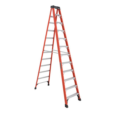 12 ft. Fiberglass Step Ladder with 375 lbs. Load Capacity Type IAA Duty Rating