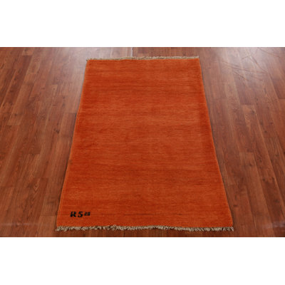 Tapis décoratif moderne orange Gabbeh 3 x 4