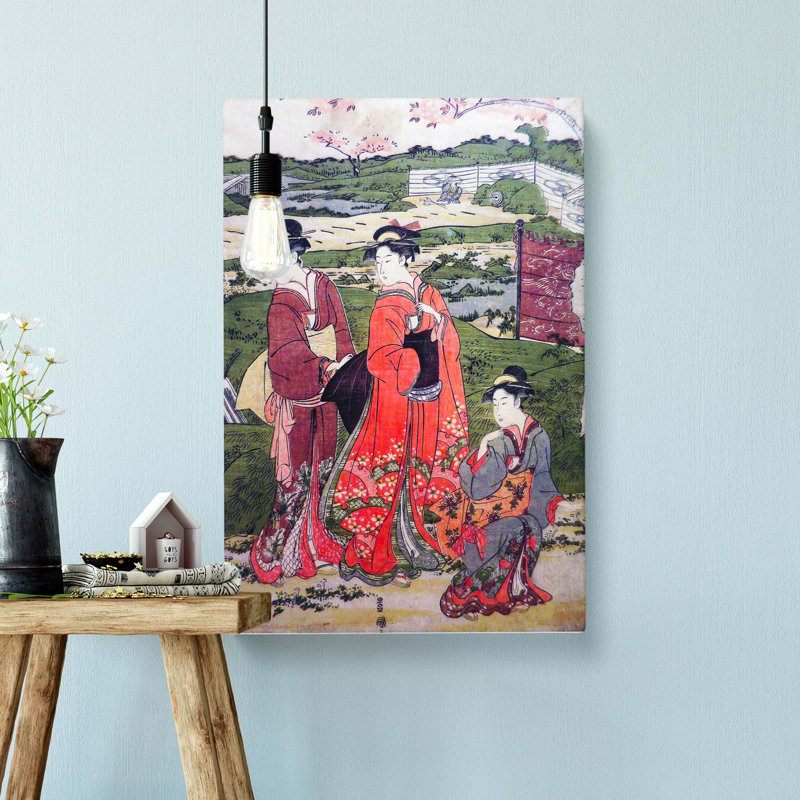 The Inner Cherry Blossom Garden by Utagawa Toyokuni - Wrapped Canvas Painting, 50cm H x 35cm W x 3cm D
