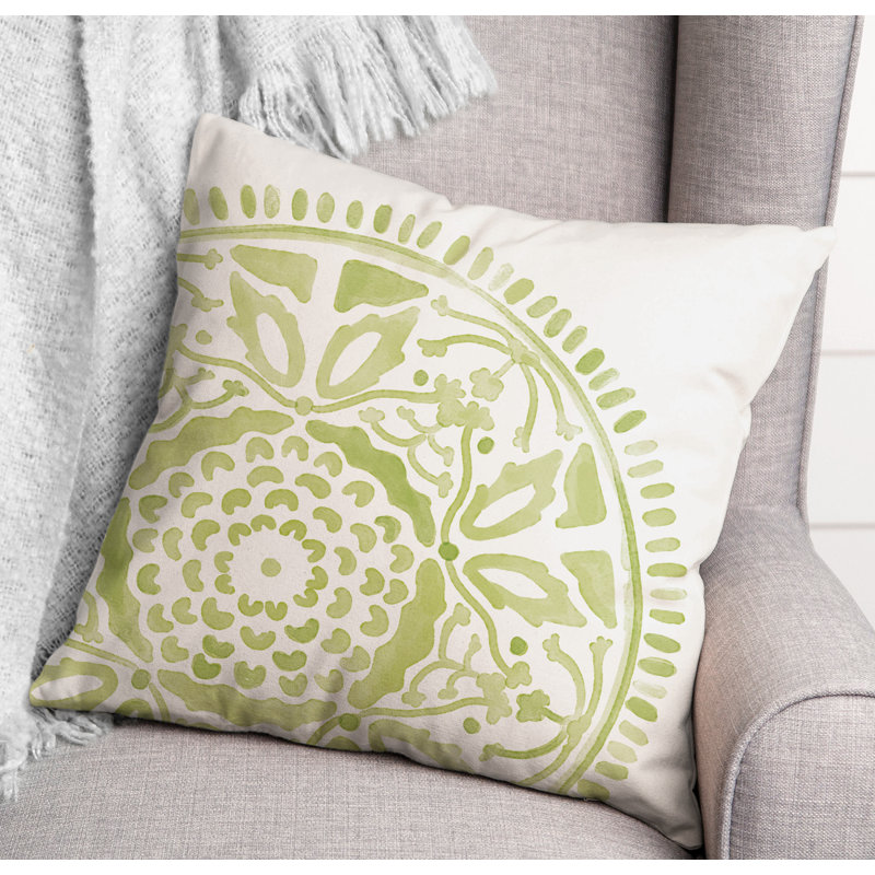 Housse et insert de coussin extérieur d'extérieur, Vert, Floral 5