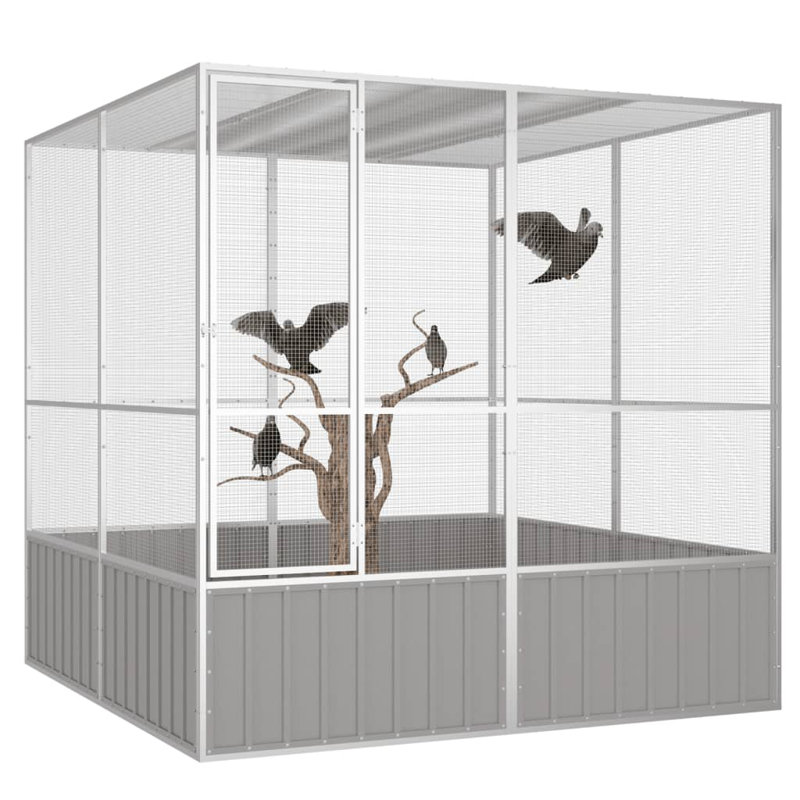 Cage à oiseaux 83,3 po, gris