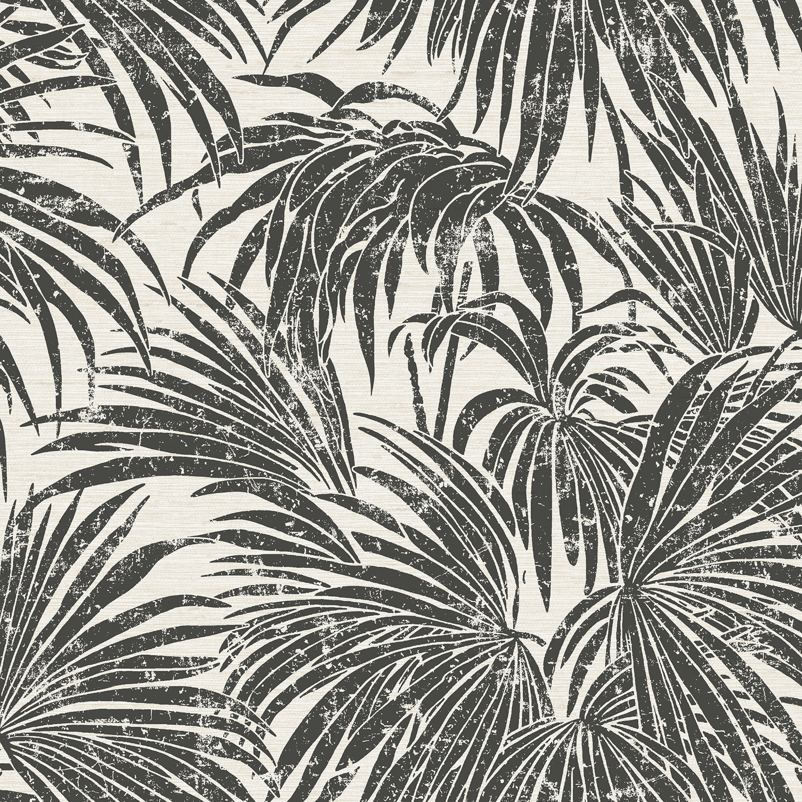 Palm Peel and Stick Wallpaper Roll, Black/White