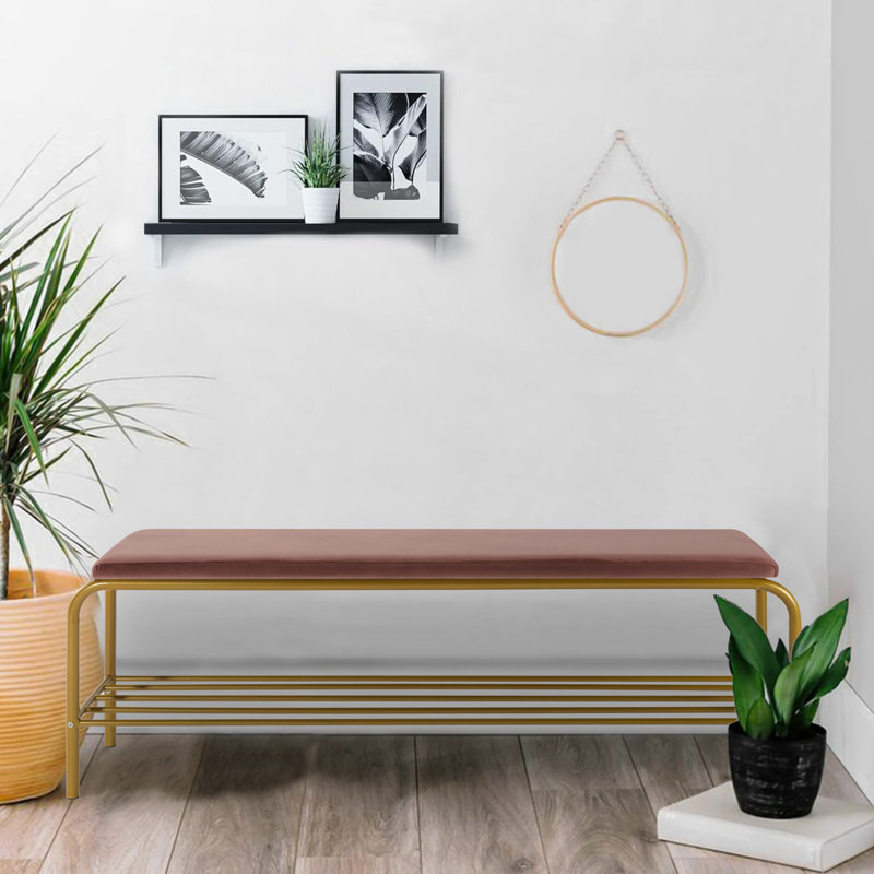 Banc rembourré Tocarra, Rose