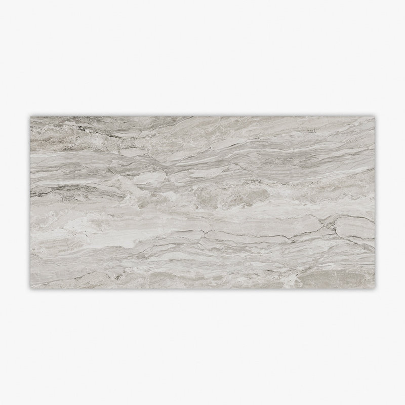 Oasistone Silver Polished 24x48 Porcelain Tile, Gray