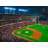 Baseball Game - Green Contemporary Framed Canvas Decor