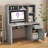 Wooden Computer Desk With Bookshelf, Cabinet, Drawer And 3 AC Outlets And 2 USB Charging Ports-1088198053