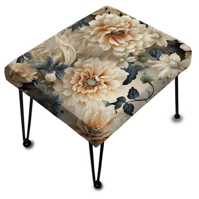Charme de maison de campagne gris antique - repose-pieds rectangulaire floral