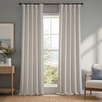 Ottis Faux Linen Room Darkening Curtain Panel
