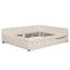 Lit plateforme tapissier grand avec lit simple et gigogne beige-553154175