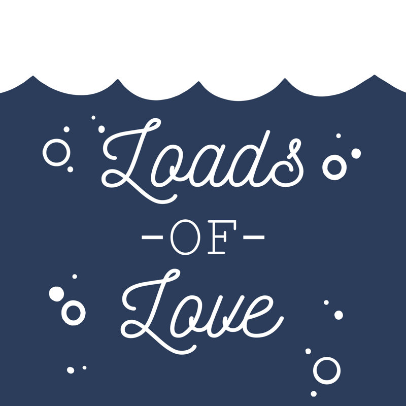 Loads Of Love On Navy - Wrapped Canvas Print, 30cm H x 30cm W x 3.8cm D